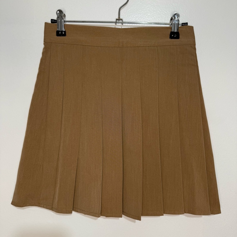 Tan Pleated Women's Skirt